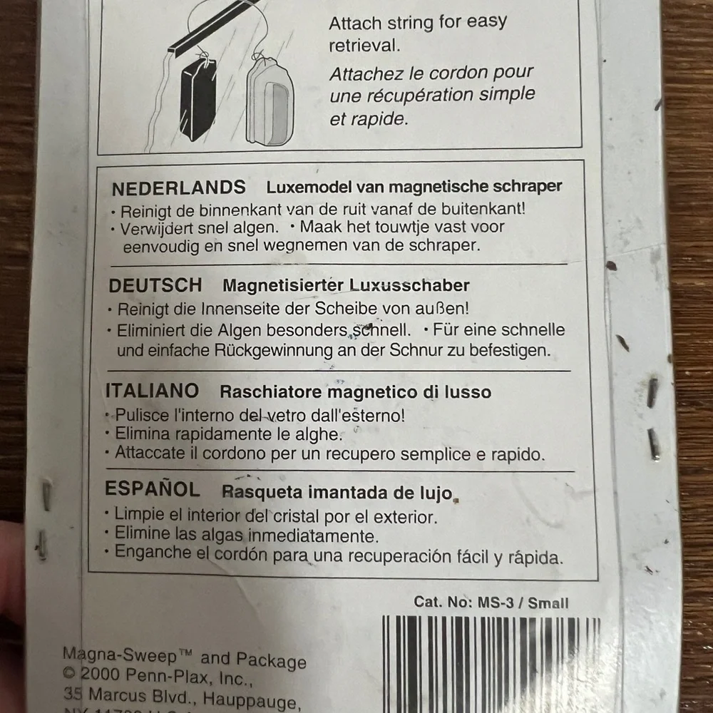 Penn-Plax Magna-Sweep Magnetic Aquarium Cleaner • Small • New Sealed